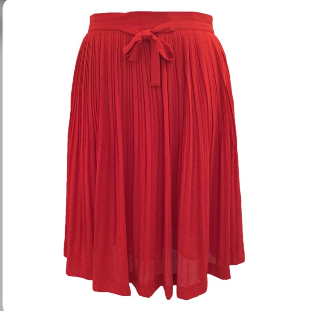 Comptoir Des Cotonniers women’s Pleated flared red chiffon mid thigh skirt - S